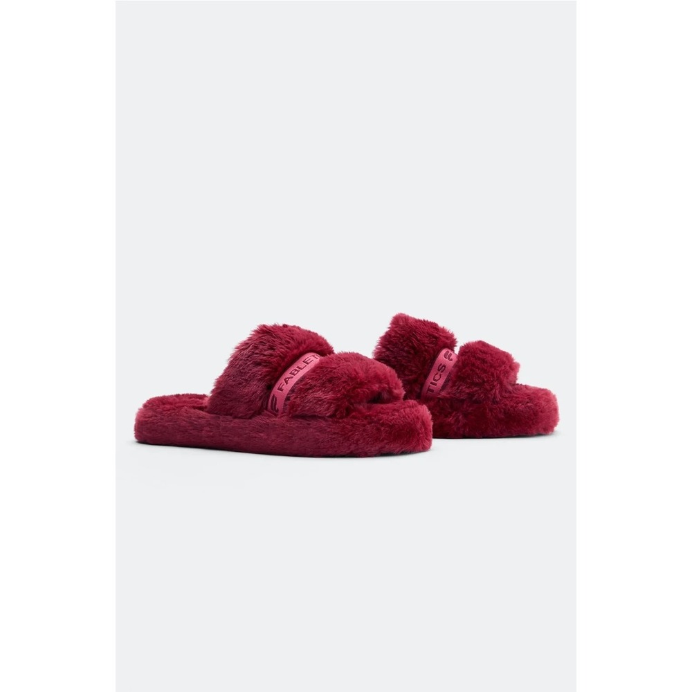 Fabletics Snug Strap Slipper Slides Cherry Burst Sz 10 NEW IN BOX
